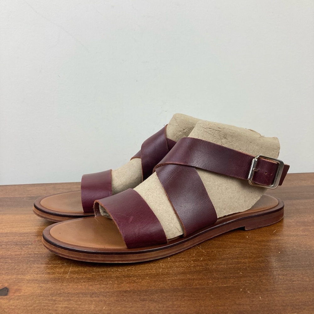 Zara Basic Collection Brown Leather Slingback San… - image 1